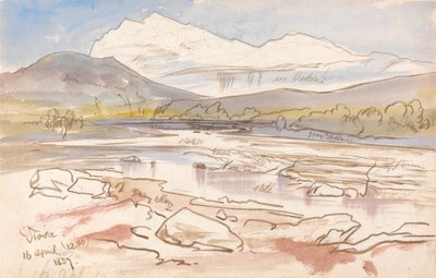 Vjose, 12-30 Uhr, 16. April 1857 von Edward Lear